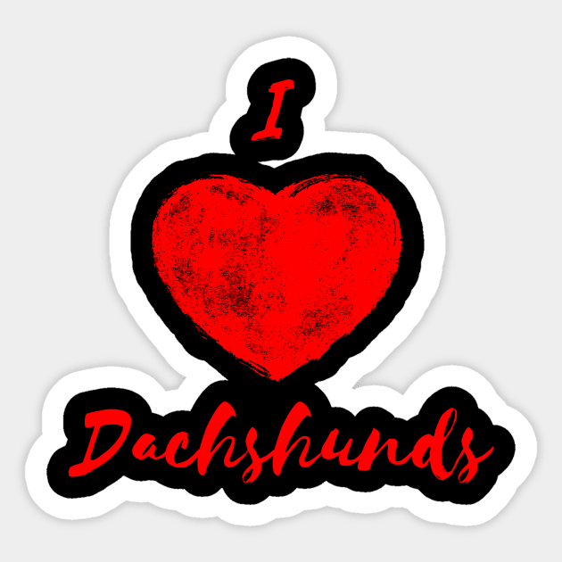 I Heart Dachshunds Sticker by Fantastic Store